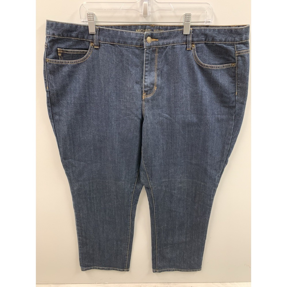 Michael Kors Plus Size 20W Straight Leg Jeans Quality Dark Wash Denim‎